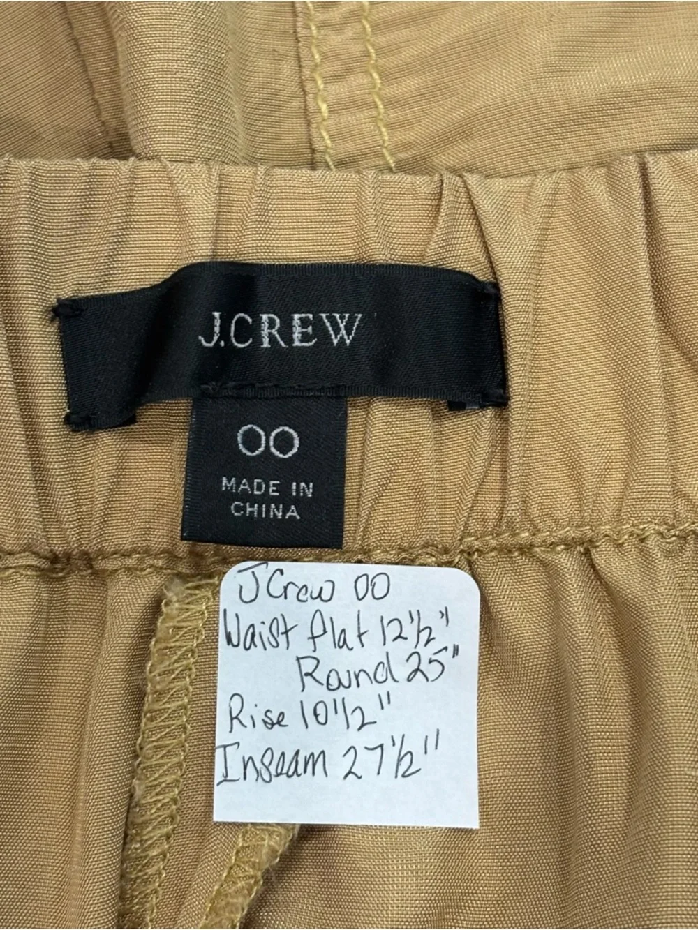 J. Crew Straight-leg pant with surplus pockets Honey Brown 00